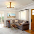 5-Light Mid-Century Modern Gold Semi Flush Mount Globe Ceiling Chandelier Light